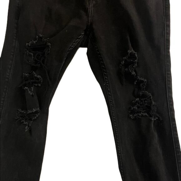 Hollister Men's Athletic Skinny Ripped Stretch Black Skinny Jeans, 33x32 - Picture 4 of 7